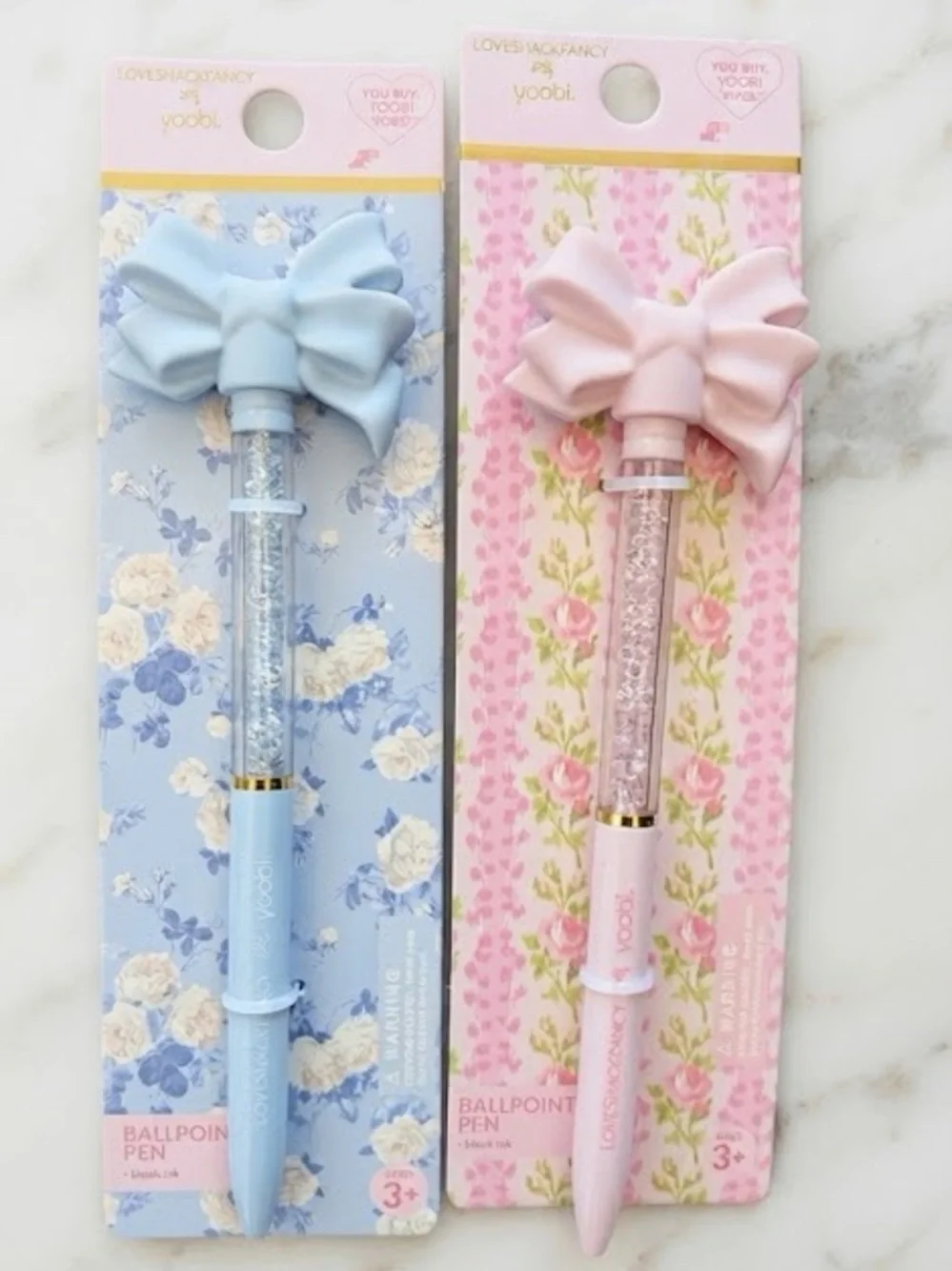 LoveShackFancy Crystal Bow Pens Set of 2